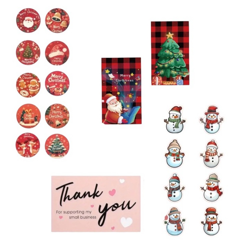 520pcs Holiday Package Bundle- Stickers, Cards & Small TY Bags ⛄️🎄